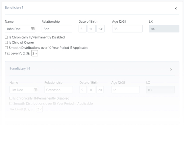 Screenshot of Break Analytics IRA Software for Financial Professionals.